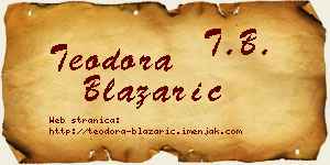 Teodora Blažarić vizit kartica